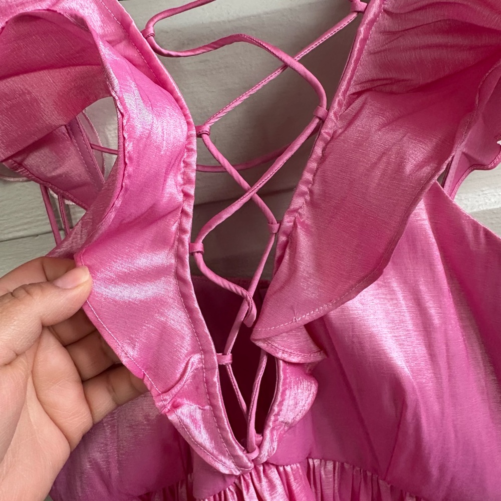 For love & lemons Pink Lace-Up Mini Dress - Picture 4 of 6